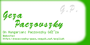 geza paczovszky business card